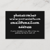 Zwart-wit Visitekaartje (Achterkant)