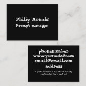 Zwart-wit Visitekaartje (Voorkant / Achterkant)