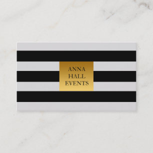 Zwart-wit Visitekaartje met Faux Gold accenten