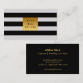 Zwart-wit Visitekaartje met Faux Gold accenten (Voorkant / Achterkant)