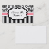 Zwart-wit Visitekaartje met roze (Voorkant / Achterkant)