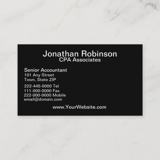 Zwart Wit Visitekaartje Set (Voorkant)