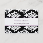 zwart-wit Visitekaartje van de Damasbakkerij (Achterkant)