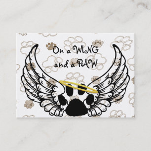 Zwart wit Visitekaartje Wings Pet Care