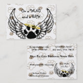 Zwart wit Visitekaartje Wings Pet Care (Voorkant / Achterkant)