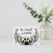 Zwart wit Visitekaartje Wings Pet Care (Staand voorkant)