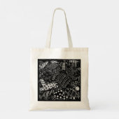 Zwart-wit vispatroon Moderne kunst Tote Bag (Achterkant)