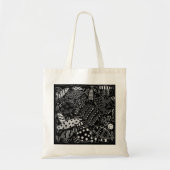 Zwart-wit vispatroon Moderne kunst Tote Bag (Voorkant)