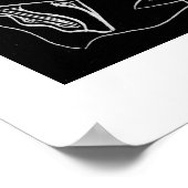 Zwart-Wit Vispatroon Moderne Kunstprint Poster (Hoek)