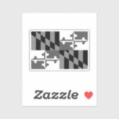 Zwart-wit vlag van Maryland Sticker (Vel)