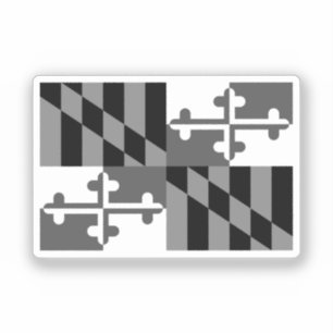 Zwart-wit vlag van Maryland Sticker