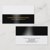 Zwart wit vlak modern consultant Visitekaartje (Voorkant / Achterkant)