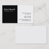 Zwart wit vlak modern consultant Visitekaartje (Voorkant / Achterkant)