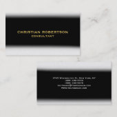 Zwart wit vlak modern consultant Visitekaartje (Voorkant / Achterkant)