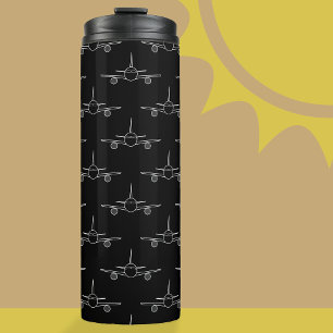 Zwart & Wit Vlak Patroon Thermische Tumbler Thermosbeker