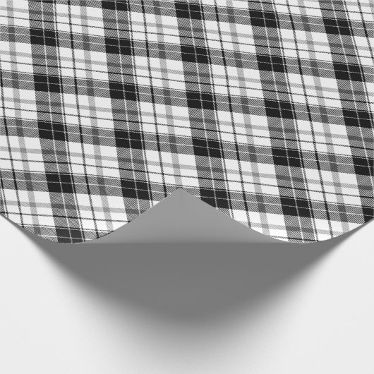 zwart, wit, vlakke plaat diagonaal patroon cadeaupapier (Hoek)