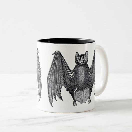 Zwart-wit  vleermuis Mok (Voorkant rechts)