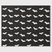 Zwart-wit vleermuizen zwart Halloween Cadeaupapier (Vlak)