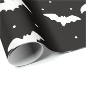 Zwart-wit vleermuizen zwart Halloween Cadeaupapier (Rol Hoek)