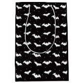 Zwart-wit vleermuizen zwart Halloween Medium Cadeauzakje (Voorkant)