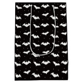 Zwart-wit vleermuizen zwart Halloween Medium Cadeauzakje (Achterkant)