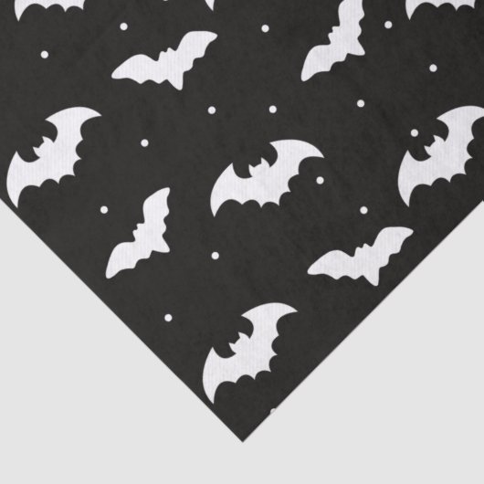 Zwart-wit vleermuizen zwart Halloween Tissuepapier (Detail)