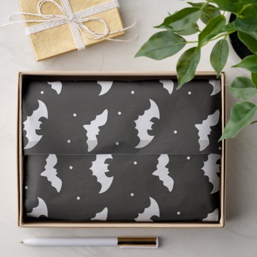 Zwart-wit vleermuizen zwart Halloween Tissuepapier (Geschenk)