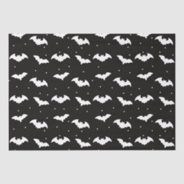 Zwart-wit vleermuizen zwart Halloween Tissuepapier