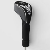 Zwart-wit vliegend monogram-initiaal van Amerikaan Golfheadcover (Schuin)