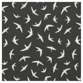Zwart-wit Vliegend Vogelpatroon Stof (Close Up)