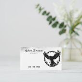  Zwart & Wit Vliegende Kraai Tattoo Artiest Visitekaartje (Staand voorkant)