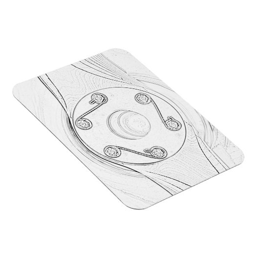 Zwart-wit Vliegtuig Schets Propeller Magnet Magneet (Rechterzijde)