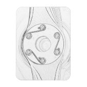 Zwart-wit Vliegtuig Schets Propeller Magnet Magneet (Verticaal)