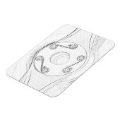 Zwart-wit Vliegtuig Schets Propeller Magnet Magneet (Linkerzijde)