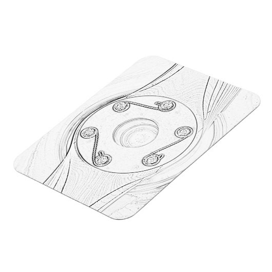 Zwart-wit Vliegtuig Schets Propeller Magnet Magneet (Linkerzijde)