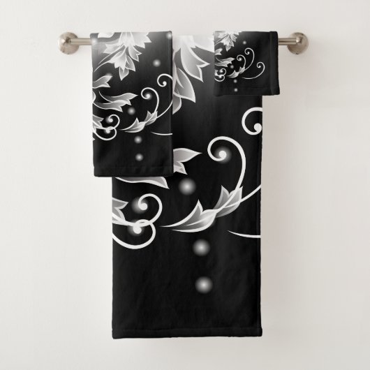 Zwart-Wit Vlinder Fantasie Bad Handdoek (Insitu)