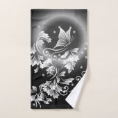 Zwart-Wit Vlinder Fantasie Bad Handdoek (Handdoek)