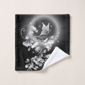 Zwart-Wit Vlinder Fantasie Bad Handdoek (Wasdoekje)