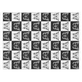 Zwart wit vlinder geruite blokprint tafelkleed (Voorkant (Horizontaal))