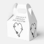 Zwart-wit vlinder hart ontwerp bruiloft bedankdoosjes (Achterkant)