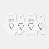 Zwart-wit vlinder hart ontwerp bruiloft bedankdoosjes (Uitgevouwen)