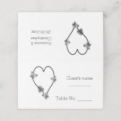 Zwart-wit vlinder hart ontwerp bruiloft plaatskaartje (Buitenkant ongevouwen)