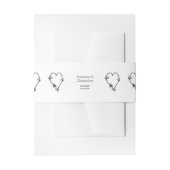 Zwart-wit vlinder hart ontwerp bruiloft uitnodigingen wikkel (Voorkant Voorbeeld)