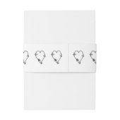 Zwart-wit vlinder hart ontwerp bruiloft uitnodigingen wikkel (Achterkant Voorbeeld)