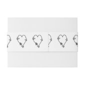 Zwart-wit vlinder hart ontwerp bruiloft uitnodigingen wikkel (Achterkant Voorbeeld)