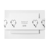 Zwart-wit vlinder hart ontwerp bruiloft uitnodigingen wikkel (Voorkant Voorbeeld)