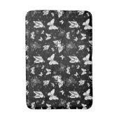 Zwart wit vlinder illustratie patroon ontwerp badmat (Voorkant Verticaal)