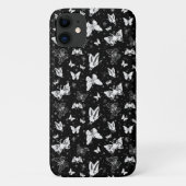 Zwart wit vlinder illustratie patroon ontwerp Case-Mate iPhone case (Achterkant)