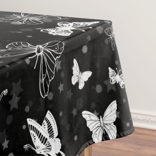 Zwart wit vlinder illustratie patroon ontwerp tafelkleed