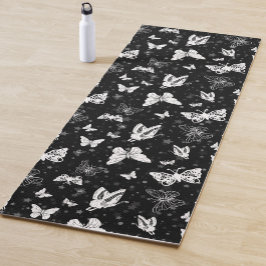 Zwart wit vlinder illustratie patroon ontwerp yogamat